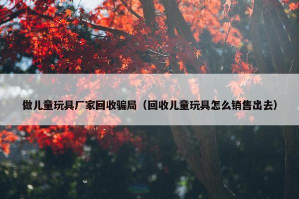 做儿童玩具厂家回收骗局（回收儿童玩具怎么销售出去）