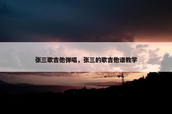 张三歌吉他弹唱，张三的歌吉他谱教学