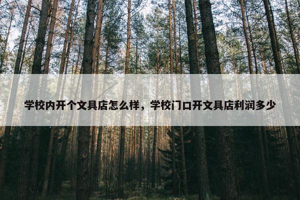 学校内开个文具店怎么样，学校门口开文具店利润多少