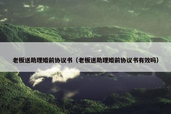 老板送助理婚前协议书（老板送助理婚前协议书有效吗）