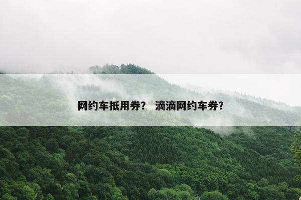 网约车抵用券？ 滴滴网约车券？