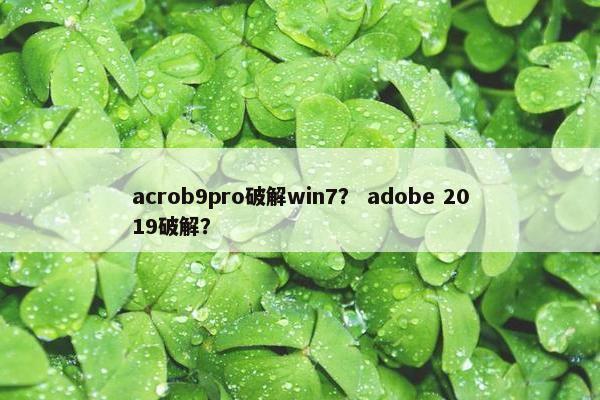 acrob9pro破解win7? adobe 2019破解? acrob9pro破解win7? adobe 2019破解?