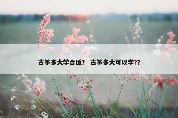 古筝多大学合适？ 古筝多大可以学?？