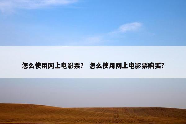怎么使用网上电影票? 怎么使用网上电影票购买? 怎么使用网上电影票? 怎么使用网上电影票购买?