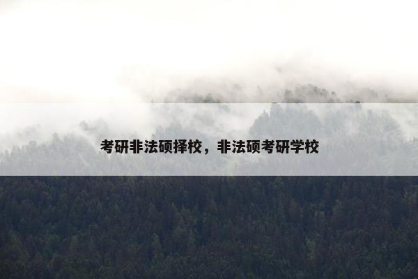 考研非法硕择校，非法硕考研学校