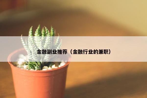 金融副业推荐(金融行业的兼职) 金融副业推荐(金融行业的兼职)