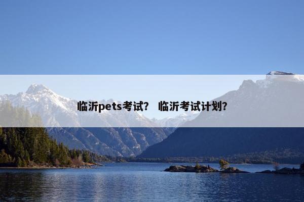 临沂pets考试？ 临沂考试计划？