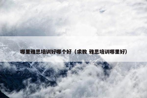 哪里雅思培训好哪个好（求教 雅思培训哪里好）
