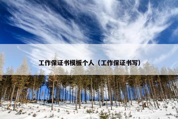 工作保证书模板个人(工作保证书写) 工作保证书模板个人(工作保证书写)