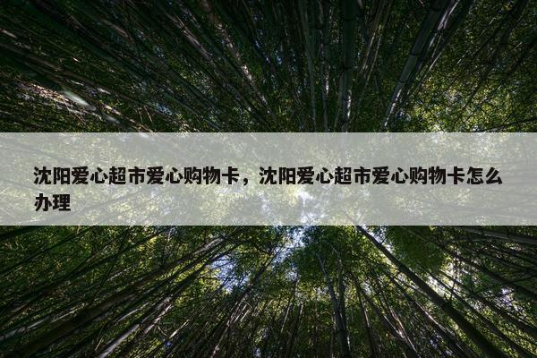 沈阳爱心超市爱心购物卡，沈阳爱心超市爱心购物卡怎么办理