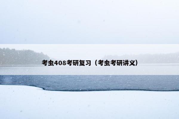 考虫408考研复习（考虫考研讲义）