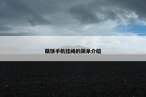 藕饼手机挂绳的简单介绍