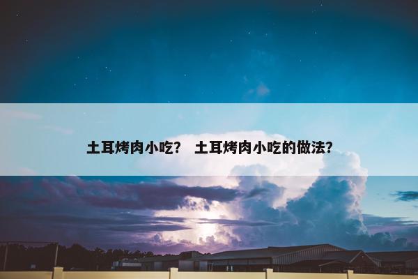 土耳烤肉小吃？ 土耳烤肉小吃的做法？