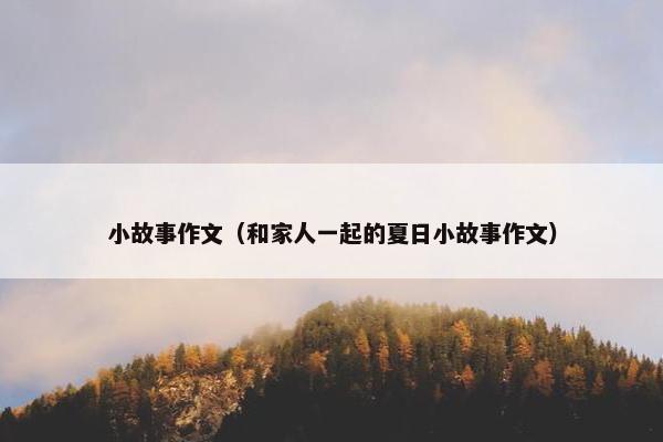 小故事作文（和家人一起的夏日小故事作文）