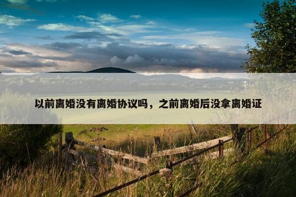 以前离婚没有离婚协议吗，之前离婚后没拿离婚证